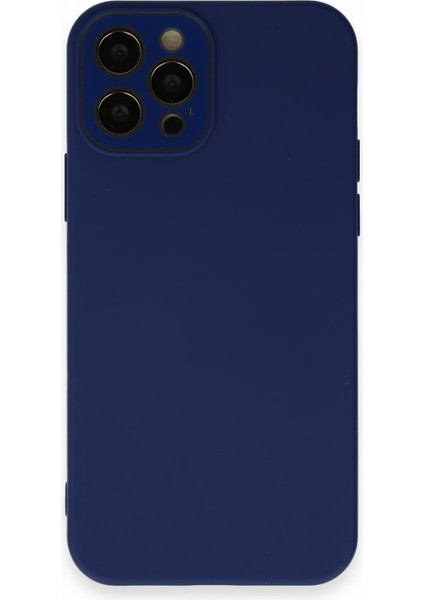 Apple iPhone 12 Pro Max Kılıf Pürüzsüz Soft Yüzey Içi Kadife Kamera Lens Korumalı Lansman Glass Silikon Kapak