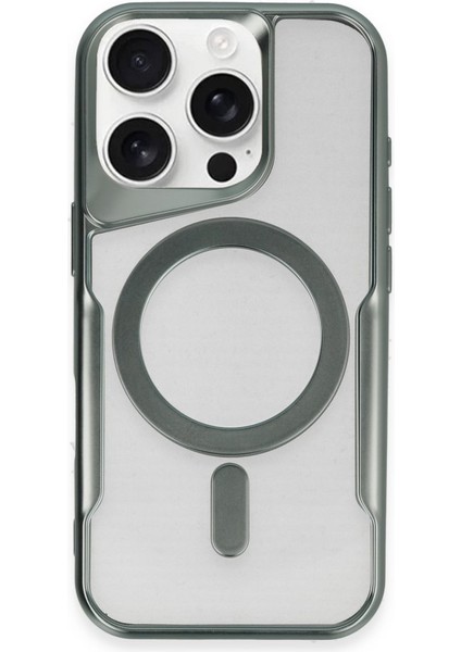 Apple iPhone 16 Pro Max Kılıf Darbelere Karşı Ekstra Korunaklı Lens Çerçeveli Wireless Şarj Özellikli Boyi Kapak