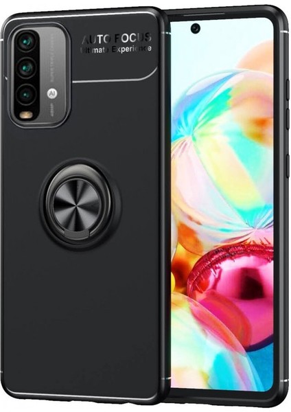 Xiaomi Redmi 9t Kılıf Yatay ve Dikey Stand Özellikli Içi Petekli Yüzüklü Silikon Range Kapak