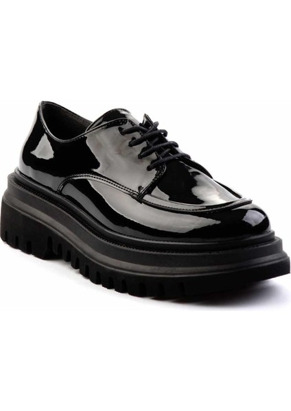 Siyah Rugan Kadın Loafer Ayakkabı K01386030308