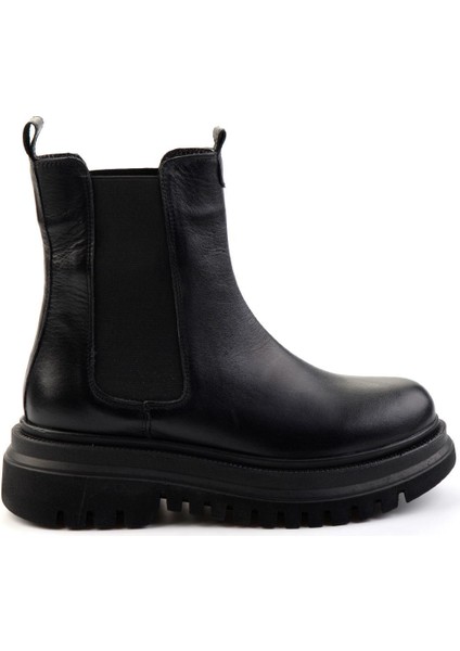 Siyah Hakiki Deri Kadın Bot & Bootie K02040450403 fiyatları