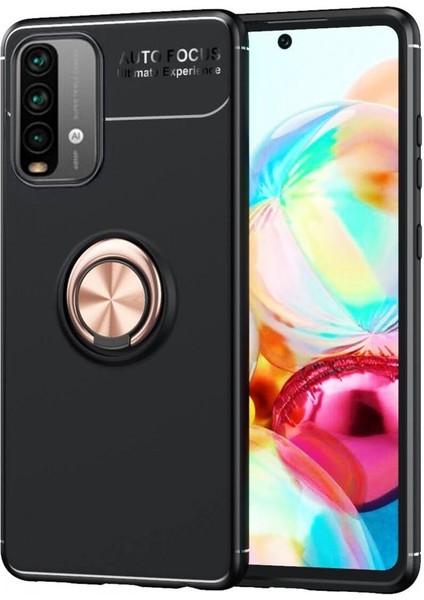 Xiaomi Redmi 9t Kılıf Yatay ve Dikey Stand Özellikli Içi Petekli Yüzüklü Silikon Range Kapak