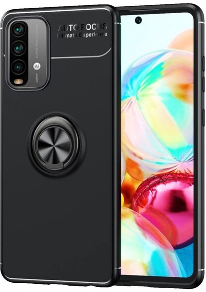 Xiaomi Redmi Note 9 4g Kılıf Yatay ve Dikey Stand Özellikli Içi Petekli Yüzüklü Silikon Range Kapak