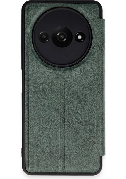 Xiaomi Redmi A3 Kılıf Yatay Standlı Kartlıklı Içi Silikon Dışı Deri Kapaklı Flip Cover Kapak
