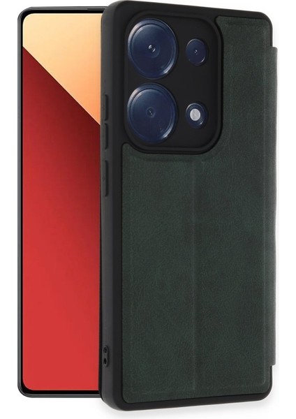 Xiaomi Redmi Note 13 Pro Kılıf Yatay Standlı Kartlıklı Içi Silikon Dışı Deri Kapaklı Flip Cover Kapak