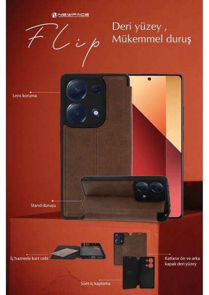 General Mobile Era 50 Kılıf Yatay Standlı Kartlıklı Içi Silikon Dışı Deri Kapaklı Flip Cover Kapak modelleri