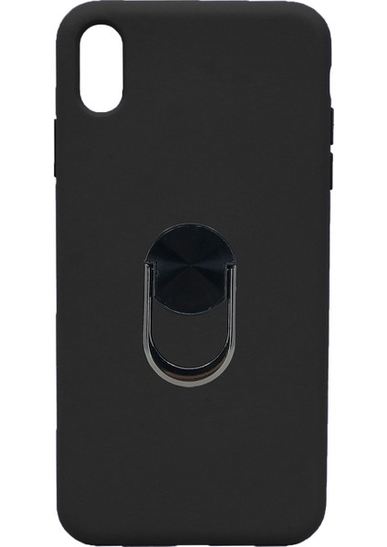 Apple iPhone Xs Max Uyumlu Leather Ring Nano Arka Koruma Kılıf