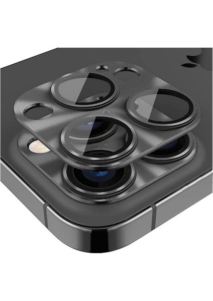 Apple iPhone 13 Pro Max Uyumlu Metalik Seri Kamera Cam Koruyucu