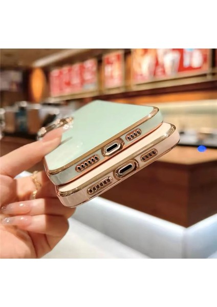 Iphone 16 Pro Max Kılıf Renkli Parlak Kenarları Gold Altın Yaldızlı Silikon Esnek Kamera Korumalı