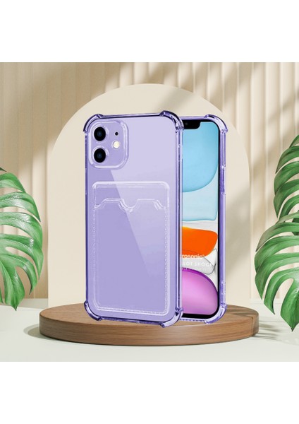 Iphone 11 Tlp Şeffaf Kartlıklı Kamera Korumalı Kılıf