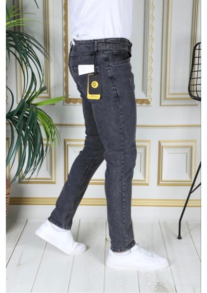 Erkek Füme Regular Fit Kot Pantolon Likralı Esnek Jean Füme/gri Phantom Jeans modelleri