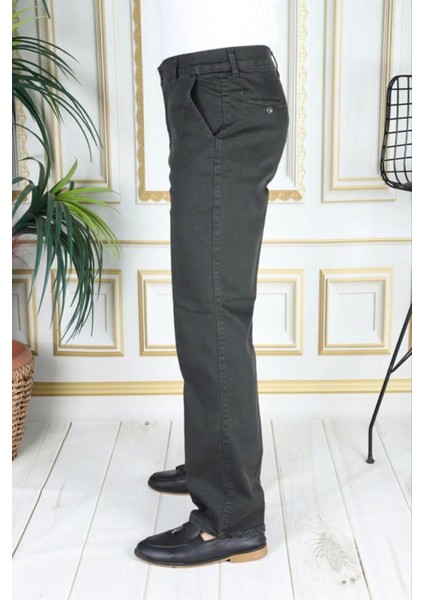 Klasik Kesim Haki Likralı Erkek Yan Cepli Klasik Kot Pantolon Baba Pantolonu Phantom Jeans By Small fiyatları