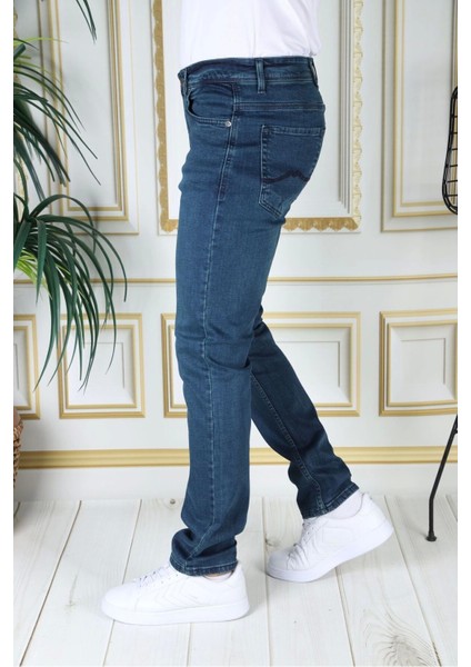 Erkek Tint Yeşili Regular Fit Rahat Kesim Esnek Likralı Denim Jeans Şık Kot Pantolon
