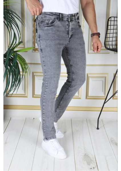 Slim Fit Dar Kesim Açık Gri Kot Pantolon Likralı Esnek Jean Phantom Jeans fiyatları