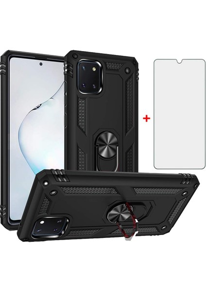 Samsung Galaxy A81 Kılıf Armor Tank Holder Hard Shockproof + Ekran Koruyucu