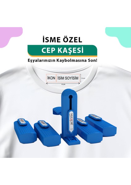 Mavi Cep Kaşesi, Elbise Isim ve Kıyafet, Defter Kitap Kaşesi Anaokulu Kreş Etiket, Öğrenci Kaşesi