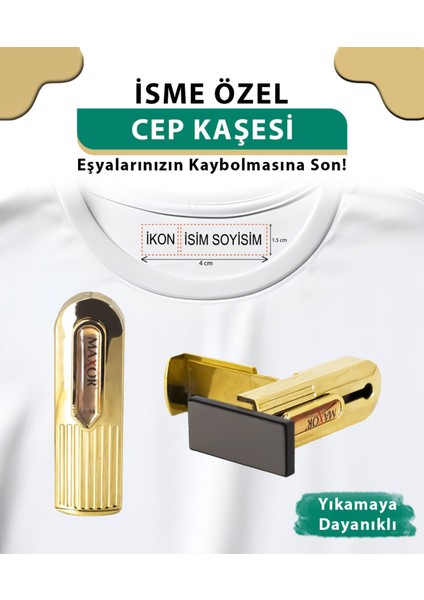 Kişiye Özel Gold Altın Rengi Cep Kaşesi, Doktor, Hemşire ,avukat, Öğretmen Ve Firma Kaşe