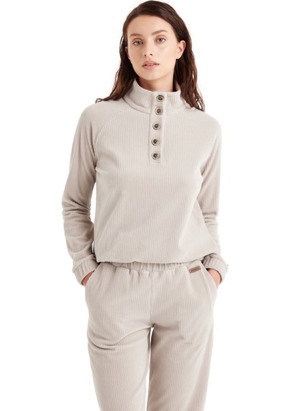 Kadın Sweatshirt 60508 - Krem