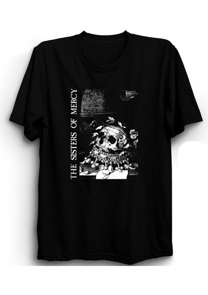 The Sisters Of Mercy, Skull, Rock Metal Müzik Grubu Unisex %100 Pamuk Tişört