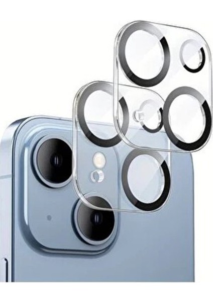 Apple iPhone 14 Uyumlu Şeffaf Çerçeveli Seri Kamera Cam Koruyucu