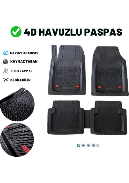 Ford Tourneo Connect 2014 2/n Yeni Üretim Kaymaz Taban 4d Havuzlu Paspas Siyah