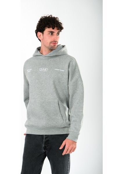 Journey Oversize Fit Hoodie Erkek - Gri
