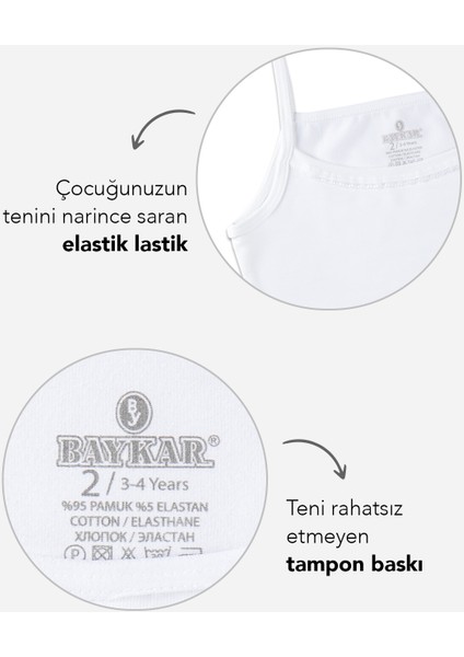 Kız Çocuk Düz Atlet 3'lü Set 4538 Beyaz fiyatları