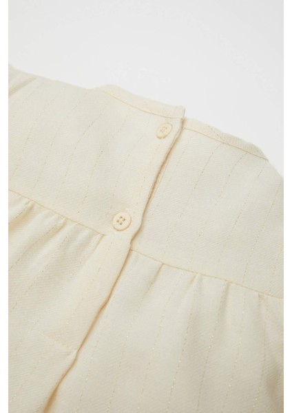 Kız Bebek Bisiklet Yaka Twill Uzun Kollu Gömlek D6234A524WN