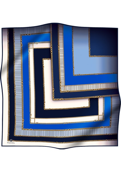 Twill Ipek Eşarp Saks / Lacivert