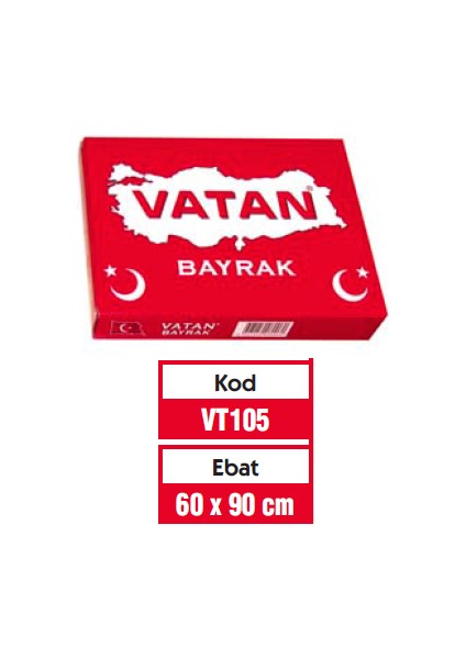 Vatan Bayrak Vatan Bez Bayrak Türk %100 Polyester 60X90