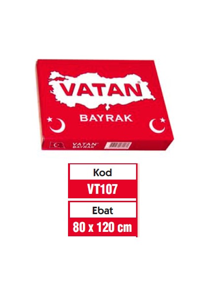 Vatan Bayrak Vatan Bez Bayrak Türk %100 Polyester 80X120