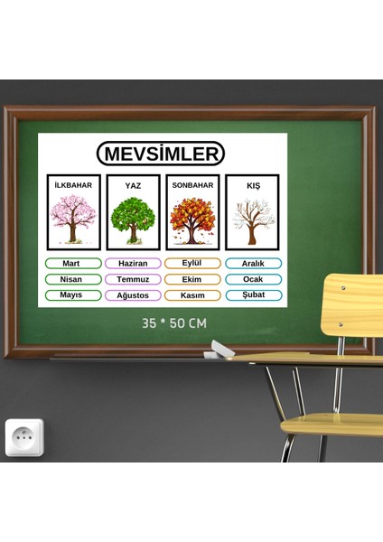 Mevsim Eğitici Tablo 35X50 cm Bristol Baskı 02