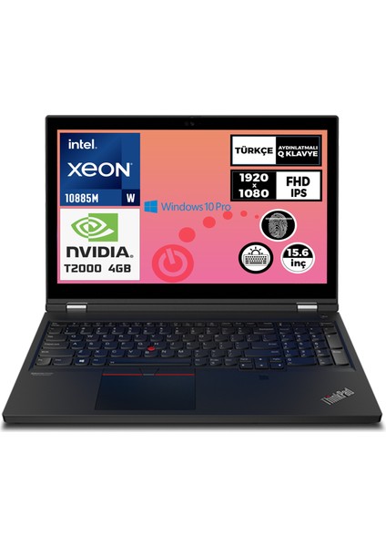 Mws Thinkpad P15 G1 Xeon W-10885M Vpro 16GB 2tb SSD 4 GB T2000 15.6" Fhd W10P 20STS1HLTX 006