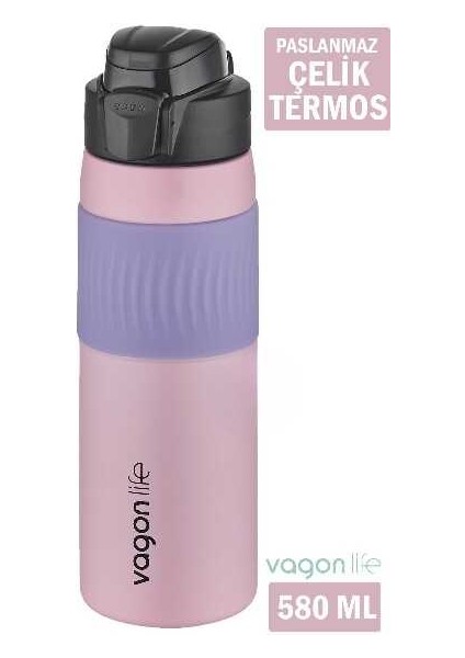 Vagonlife 580 ml Çelik Matara Pembe Mor VGN031
