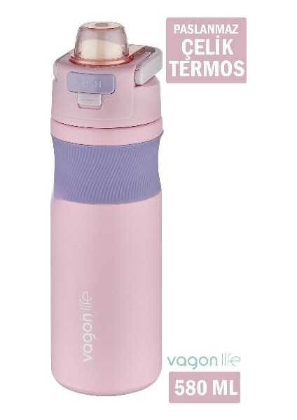 Vagonlife 580 ml Çelik Matara Pembe Mor VGN033
