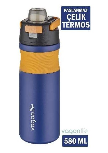 Vagonlife 580 ml Çelik Matara Lacivert VGN033