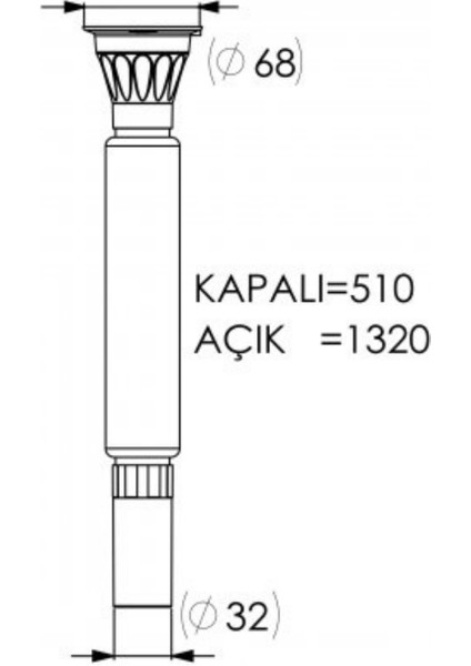 Pls Uzun Körüklü Sıfon Standart Ø32X70MM