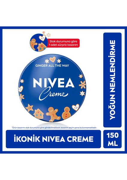 NIVEA Creme 150ml, Bakım Yapan Koruma, Uzun Süreli Yoğun Nemlendirici, El Yüz Ve Vücut, Yumuşak Cilt Hissi