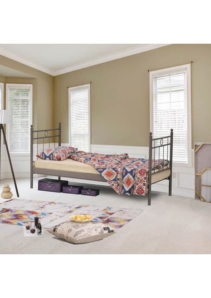 Hypnose Daybed Tek Kişilik Sedir Divan Metal Karyola 90X200