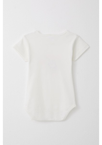 Kız Bebek Çıtçıtlı Zıbın Body Mutlu Tavşancık Baskılı Çiçekli 9 Ay-3 Yaş, Ekru fiyatları