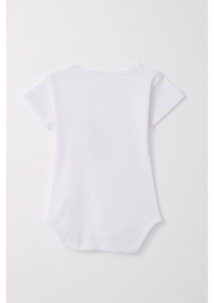 Erkek Bebek Çıtçıtlı Zıbın Body Sevimli Şöför Zürafa Baskılı 9 Ay-3 Yaş, Beyaz fiyatları