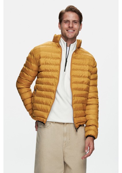 Northwın Sarı Fermuarlı ve Cepli Polyester Standard Fit Erkek Mont
