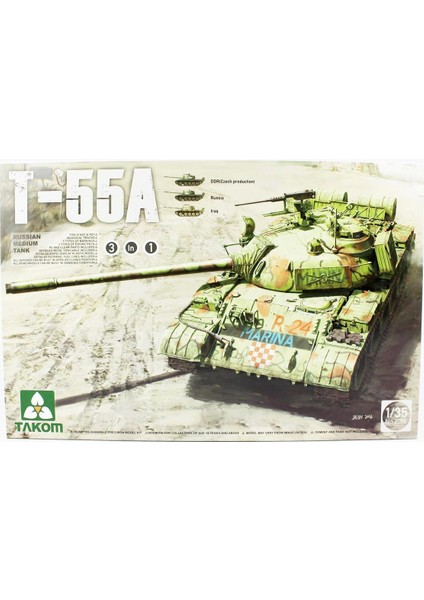 2056 1/35 Ölçek, Rus Orta Sınıf Tankı, T-55 A (3 In 1), Plastik Model Kiti