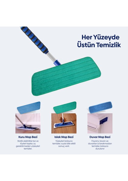 Mikrofiber Mop Üçlü Set