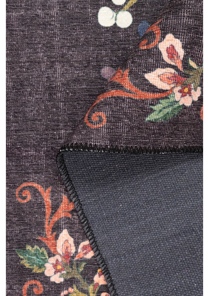 Etnik Desenli Salon Halısı, Soul Şönil |Pamuk-Polyester| Siyah Halı Al 322 indirimleri