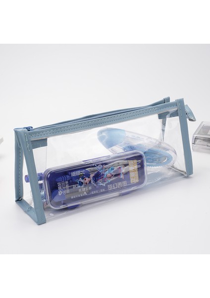 Şeffaf Kalem Çantası Büyük Kapasiteli Öğrenci Kırtasiye Çantası Kore Tarzı Moda Kalem Çantası Basit Kalem Çantası (Yurt Dışından)