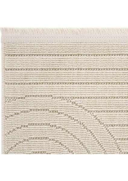 Hasır 623 Krem Ince Halı Kilim Mutfak Halısı Kesme Halı Oturma Odası Halısı Yazlık Halı