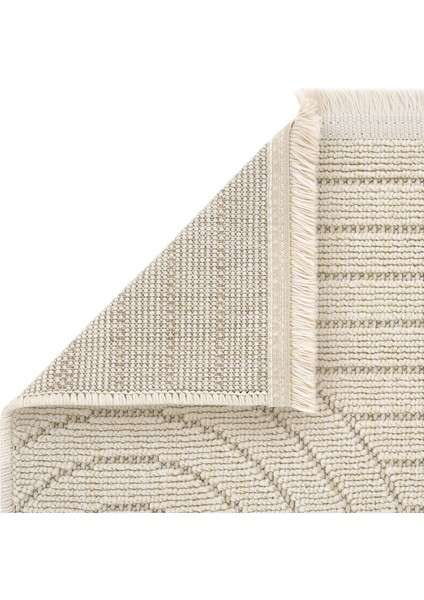 Hasır 623 Krem Ince Halı Kilim Mutfak Halısı Kesme Halı Oturma Odası Halısı Yazlık Halı