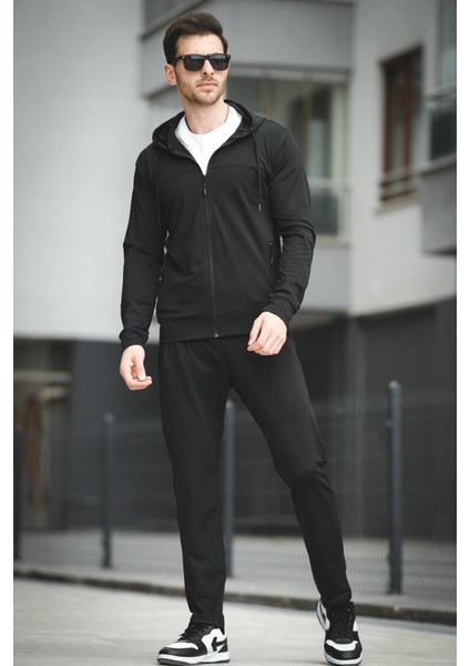 Gervasio Slim Fit Dalgıç Kumaş Kapüşonlu Fermuarlı Erkek Eşofman Takımı fiyatları