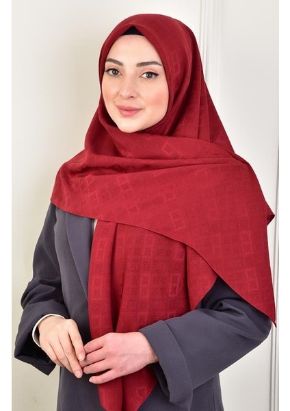 Büyük Boy Colourway Square Eşarp 120 cm Dsn-10 Bordo